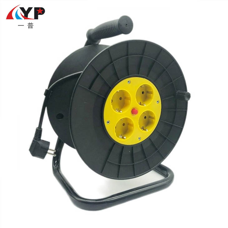 Avvolgicavo industriale in plastica per prese 4x16A tipo Germania 250V